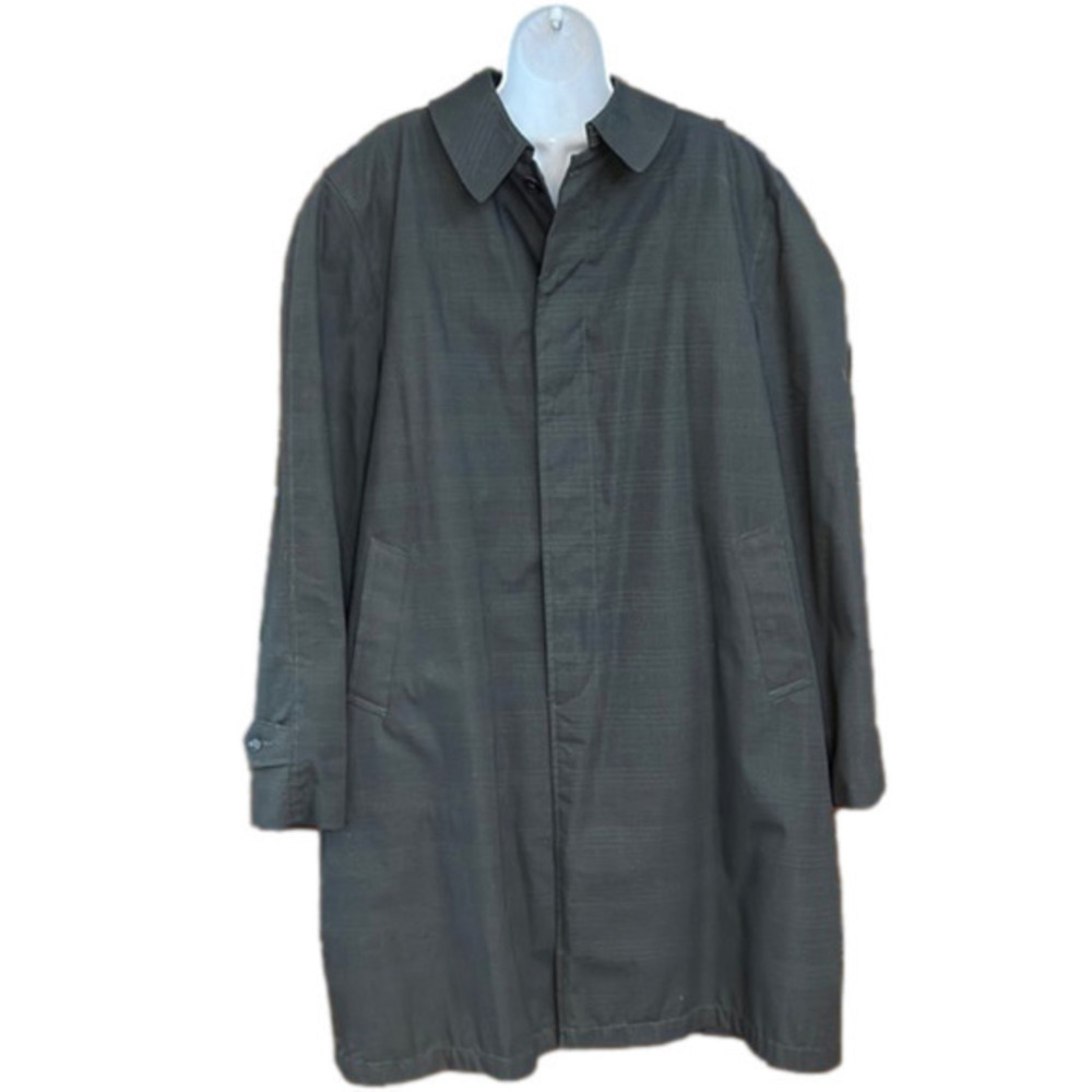 Vintage Towncraft Fleece Lined Long Glen Plaid Overcoat 44 Long